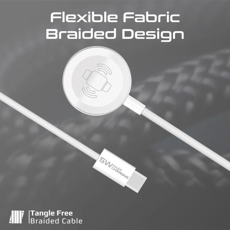 Promate WatchLink-C USB-C to Apple Watch magnetic charger cableسلك شحن USB-C إلى Apple Watch مغناطيسي 5 واط Promate
