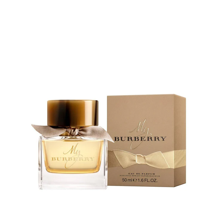Burberry My Burberry Eau de Parfum for Women – 50ml luxury bottle inspired by Burberry trench coat. عطر بربري ماي بربري نسائي أو دي بارفيوم 50مل بزجاجة أنيقة فاخرة.