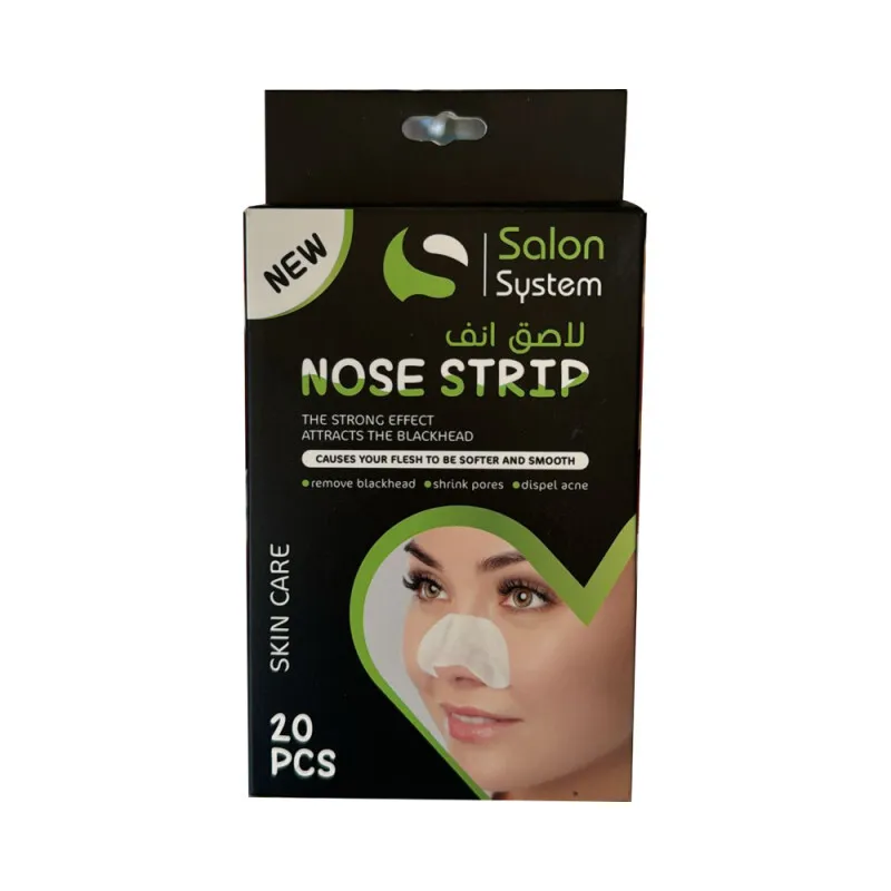 Salon System Nose Pore Strips – 20pcs | Blackhead & Oil Removerلاصق أنف صالون سيستم لإزالة الرؤوس السوداء – 20 لصقة | تنظيف عميق للمسام