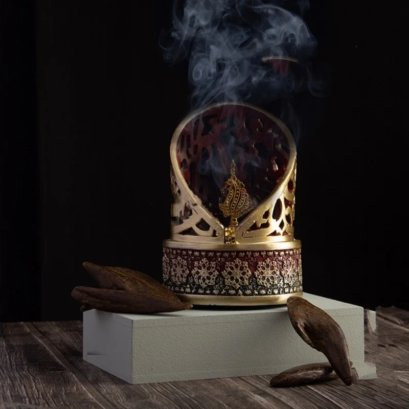 Ceramic Qubba Incense Burner with colorful decorations – 13cmمبخرة مصنوعه من السيرامك