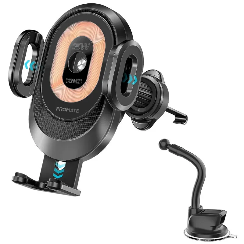 Wireless car phone holder with 15W fast charging – PowerMount-2حامل هاتف سيارة مع شحن لاسلكي سريع 15 واط – PowerMount-2