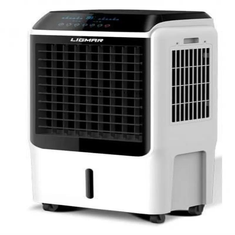 Desert-style portable air cooler with air purification and natural cooling for hot roomsمكيف صحراوي يعمل بالتبريد الطبيعي وتنقية الهواء مثالي للغرف الصيفية