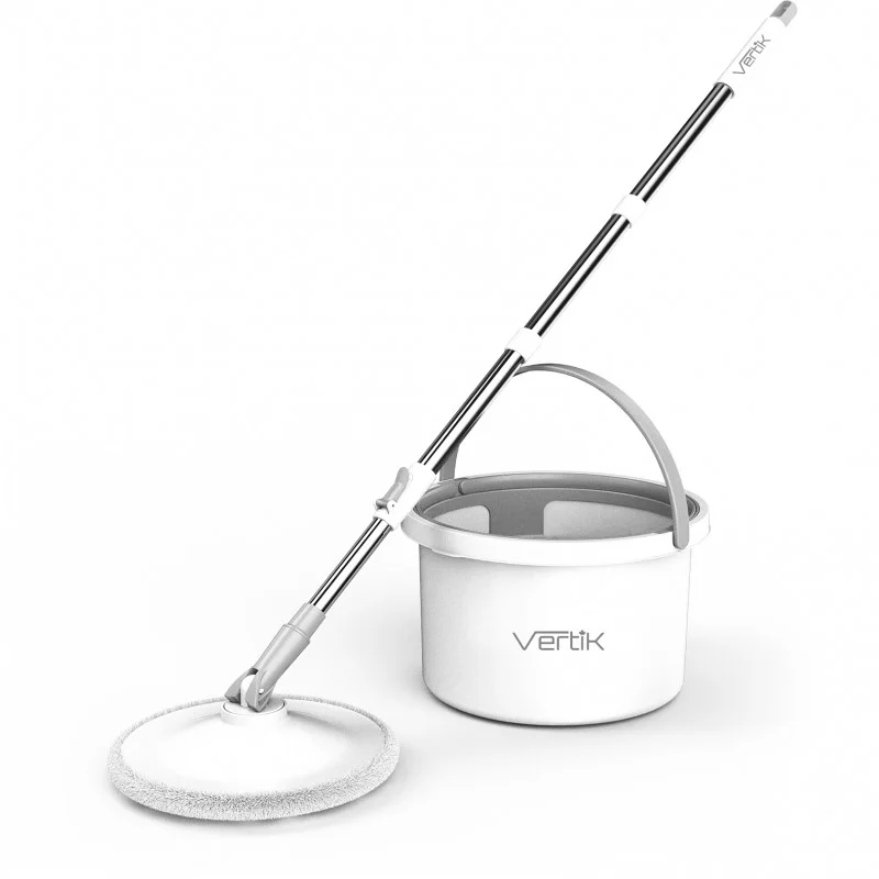 Vertec floor mop with smart bucket separating clean and dirty waterممسحة أرضيات فيرتك مع دلو ذكي للفصل بين الماء النظيف والمتسخ
