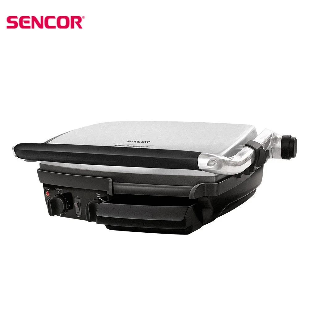 Sencor electric sandwich press grill for easy, oil-free cookingشواية كهربائية مغلقة من سينكور لشواء وتحضير الساندويتش بسهولة وبلا زيت