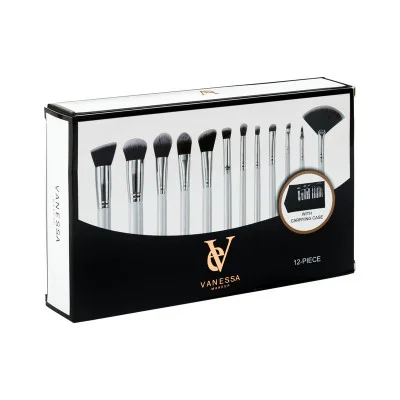 Vanessa makeup brush set with premium quality for professional applicationمجموعة فرش مكياج فانيسا بجودة عالية لتطبيق احترافي