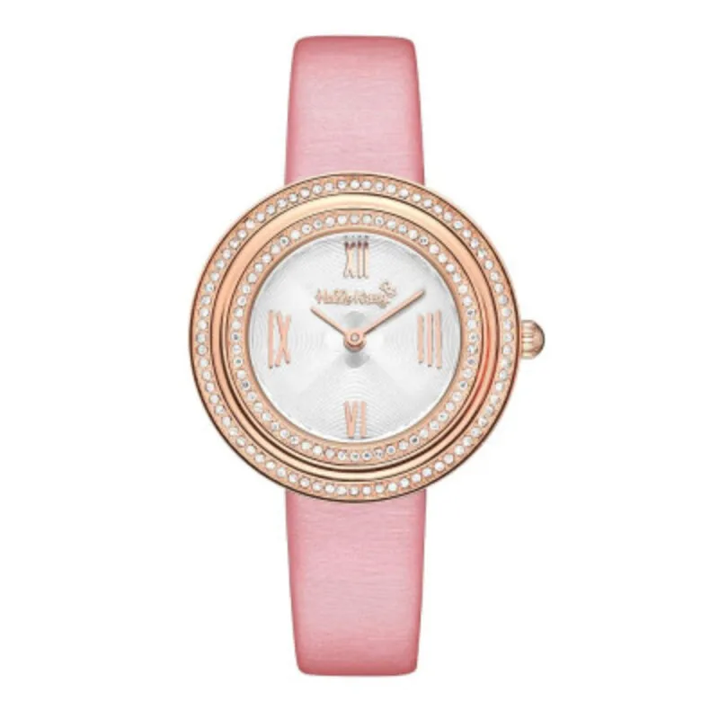Hello Kitty Women’s Pink Leather Watch | Feminine & Playful Styleساعة هالو كيتي نسائية بحزام زهري | أناقة أنثوية عصرية