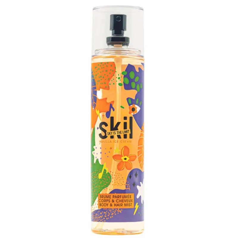 Skil Body & Hair Mist Vanilla Ice Cream fragrance 250mlسكيل – معطر الجسم والشعر برائحة آيس كريم الفانيليا 250 مل