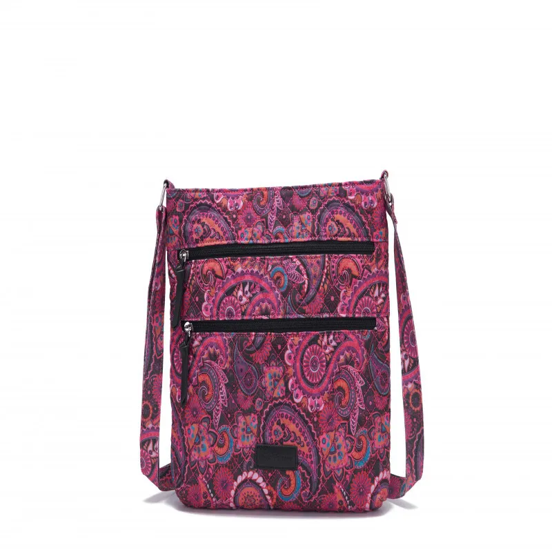 Women’s Cotton Embroidered Crossbody Bag – Red | Stylish & Practicalشنطة كروس نسائية مطرزة قطنية باللون الأحمر | عملية وأنيقة