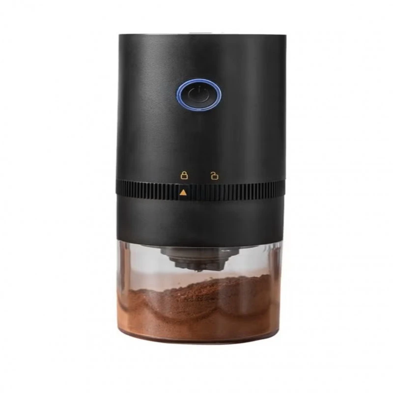 Compact portable electric coffee grinder for fresh ground coffee at home, office, or travelمطحنة قهوة كهربائية صغيرة محمولة مثالية للسفر وتحضير القهوة الطازجة