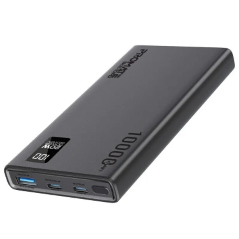 Flight-approved portable charger with LCD displayباور بنك Promate مصرّح للطيران مع شاشة LCD