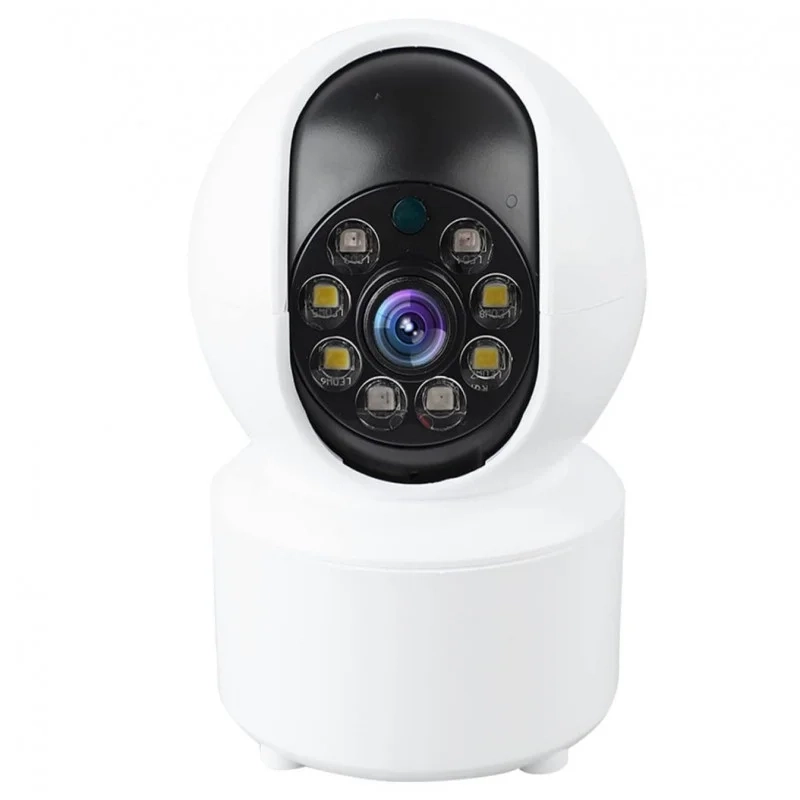 Compact wireless smart home security camera with HD night vision and auto human trackingكاميرا مراقبة منزلية ذكية لاسلكية بدقة عالية مع رؤية ليلية وتتبع تلقائي