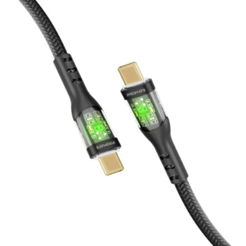 Promate TransLine-CC 60W Fast Charging USB-C to USB-C Cableكابل بروميت TransLine-CC شحن سريع 60 واط USB-C إلى USB-C