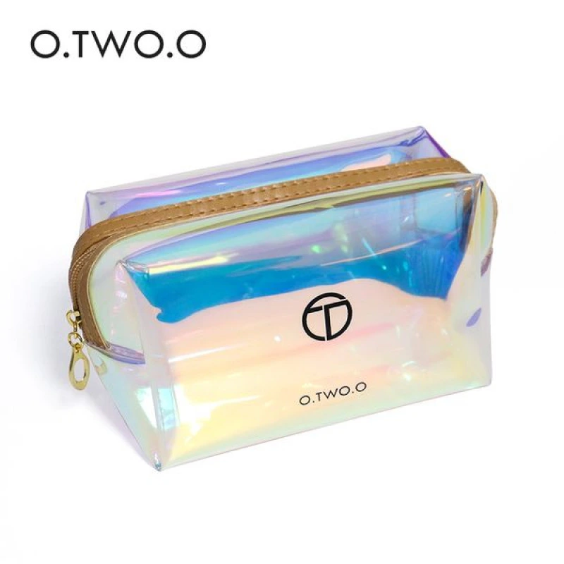 O.TWO.O Transparent Makeup Bag | Practical & Easy-to-Clean Cosmetic Organizerحافظة مكياج شفافة او تو او | حقيبة تجميل عملية وسهلة التنظيف